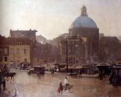 科内利斯 维里登伯格 : View Of The Singel Amsterdam With The Koepelkerk Beyond